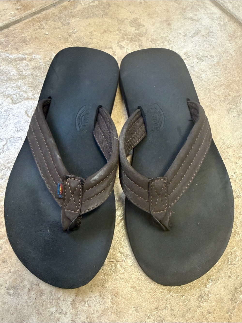 Rainbow boys Brown and Black Flip Flops